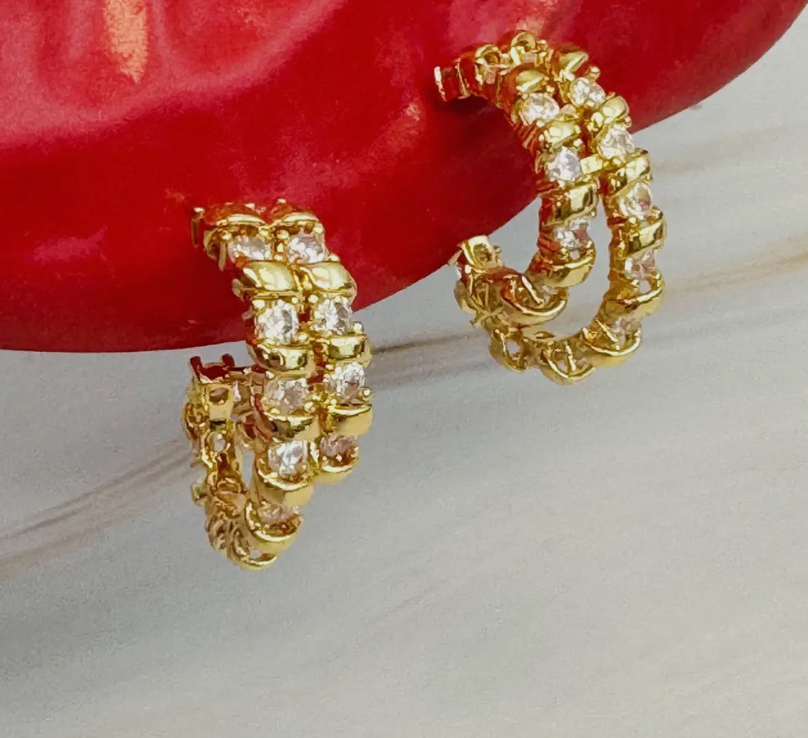 Double Hoop Spiral Earrings