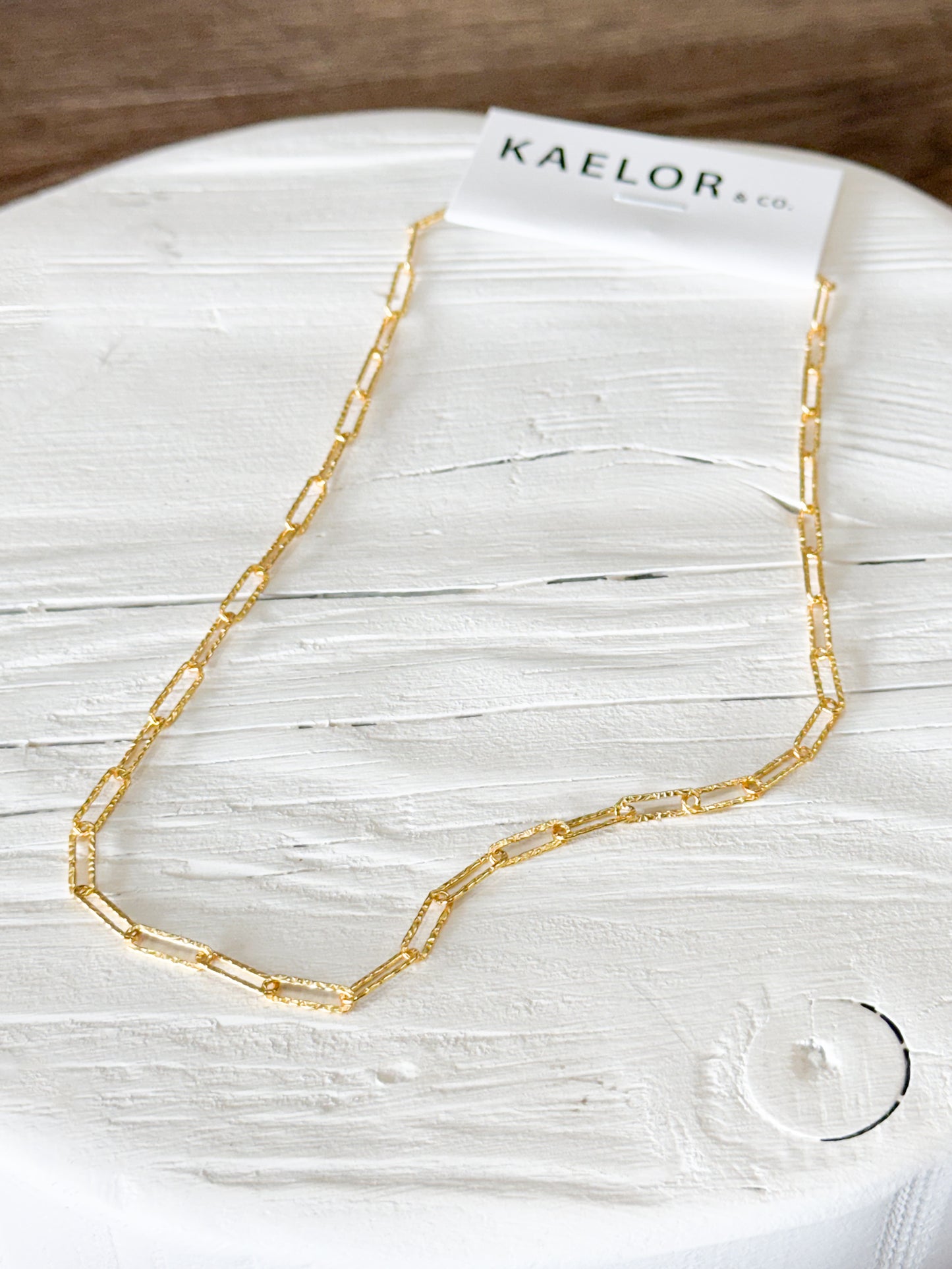Hammered Paperclip Necklace