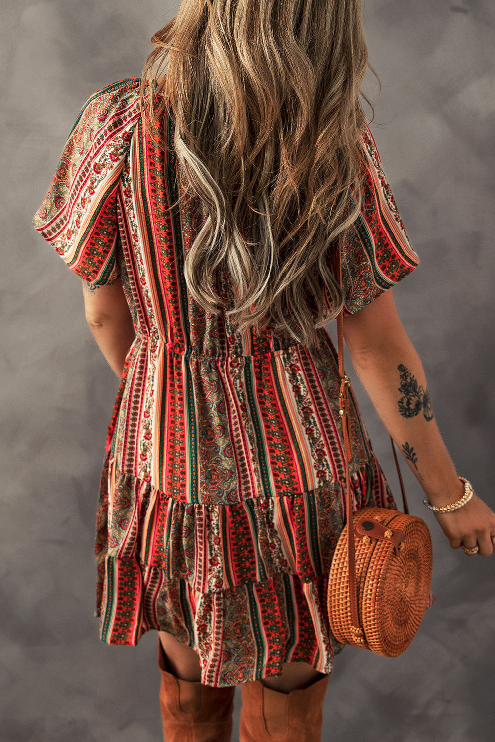 Boho Fall Floral Dress