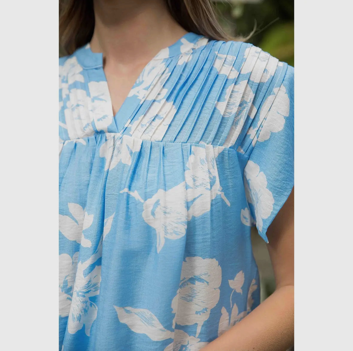 Light Blue Floral Top