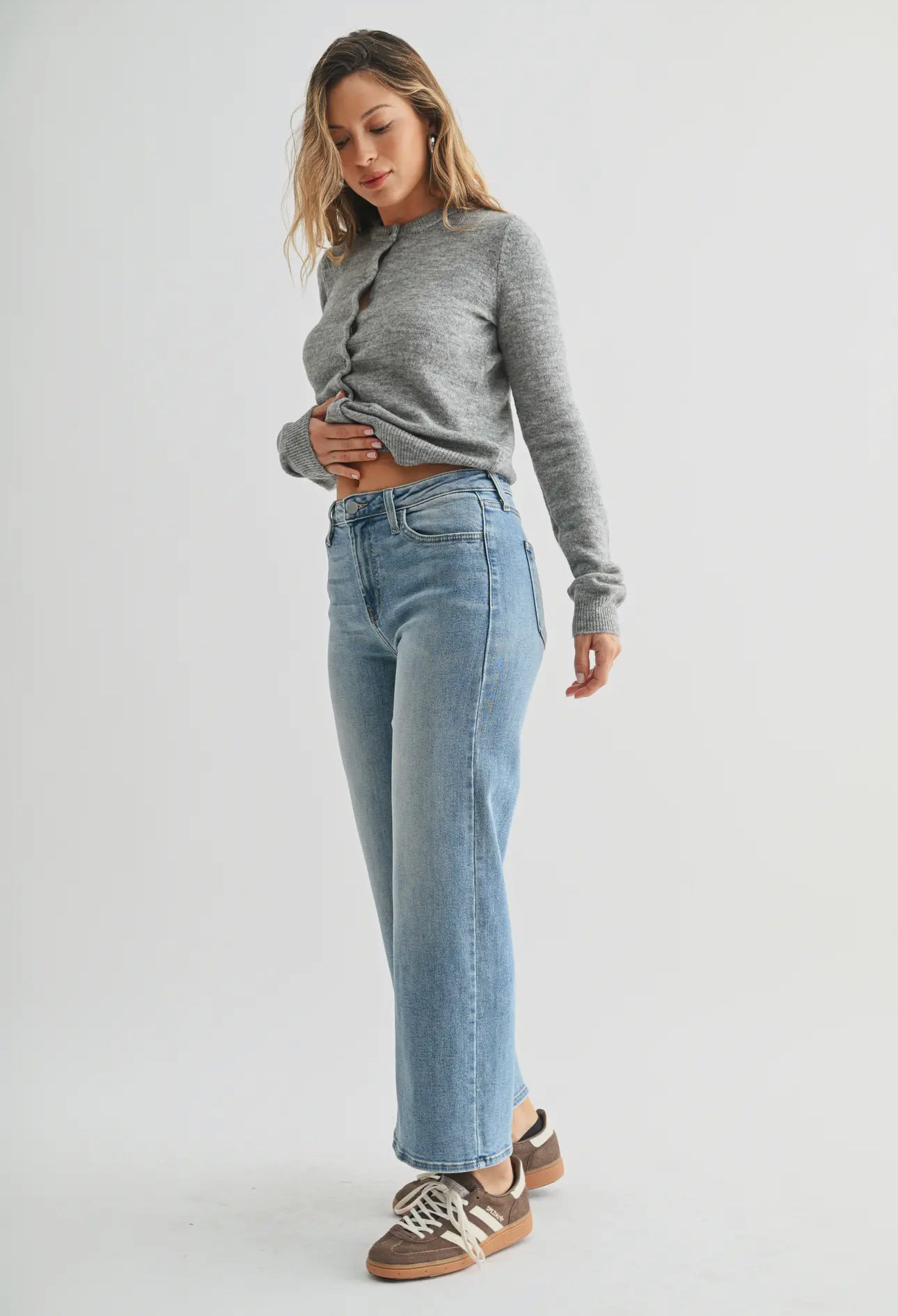 JBD Classic Wide Leg Ankle Jeans