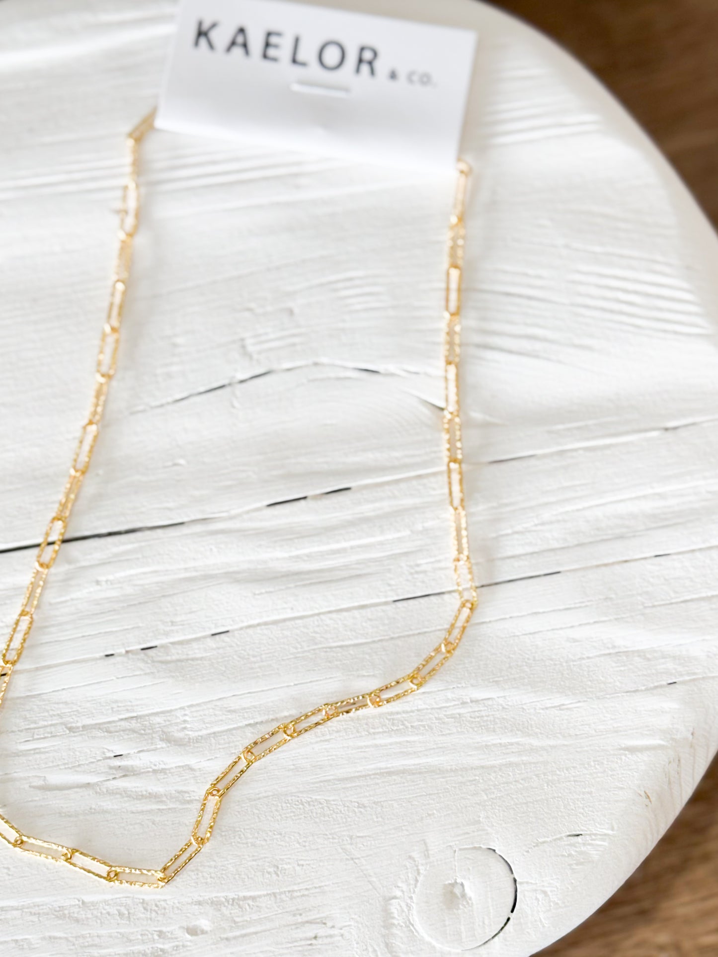 Hammered Paperclip Necklace
