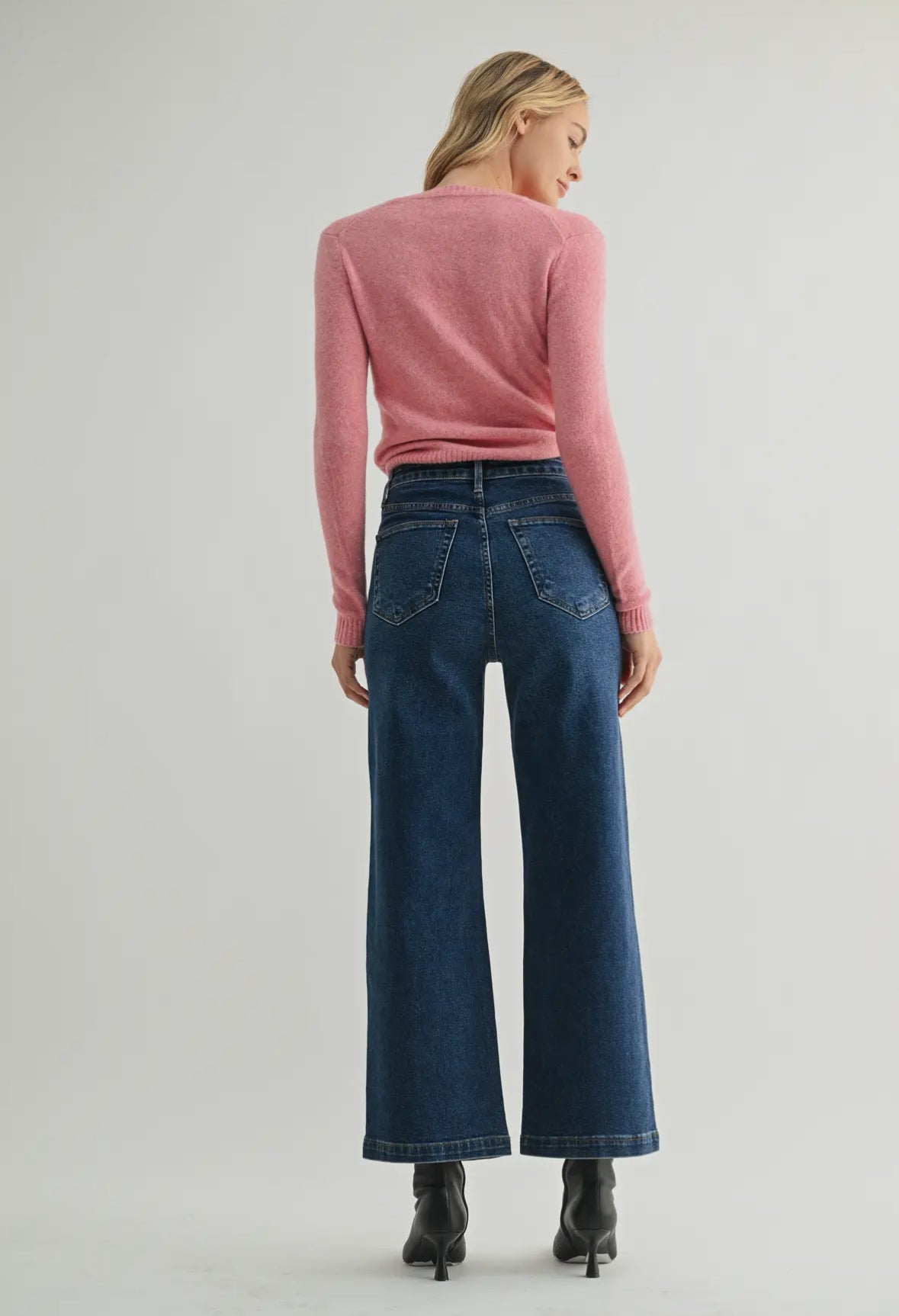 Dark Wash Patch Pocket Wide Jean