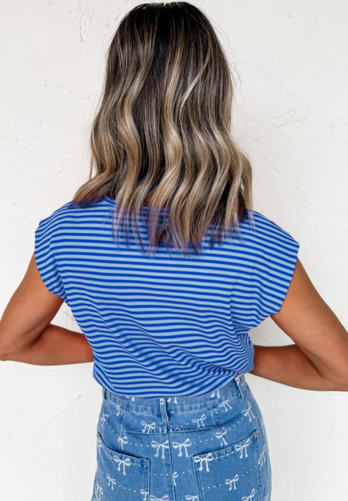 Striped Cap Sleeve Top