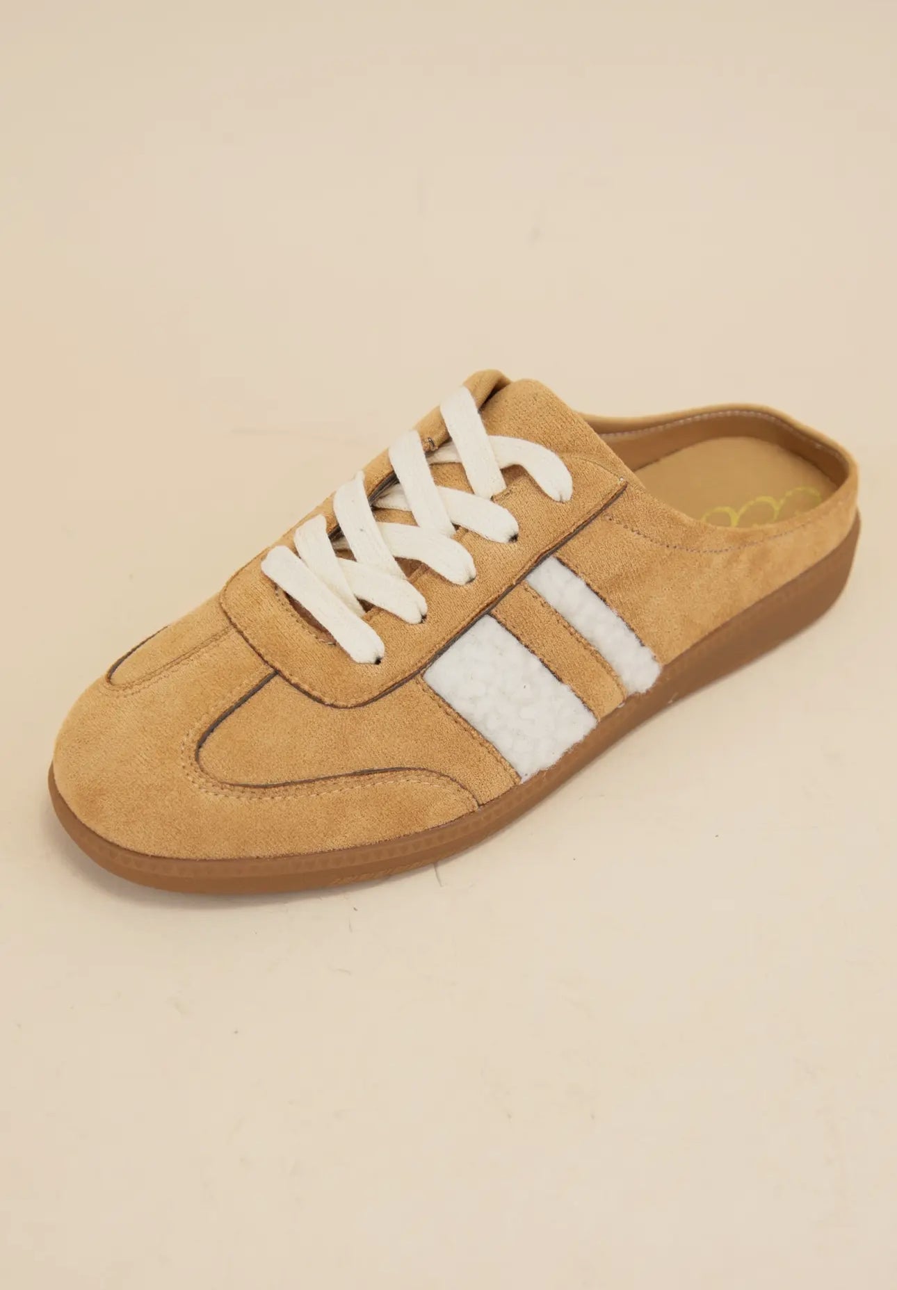 Fur Stripe Backless Mule Court Sneaker