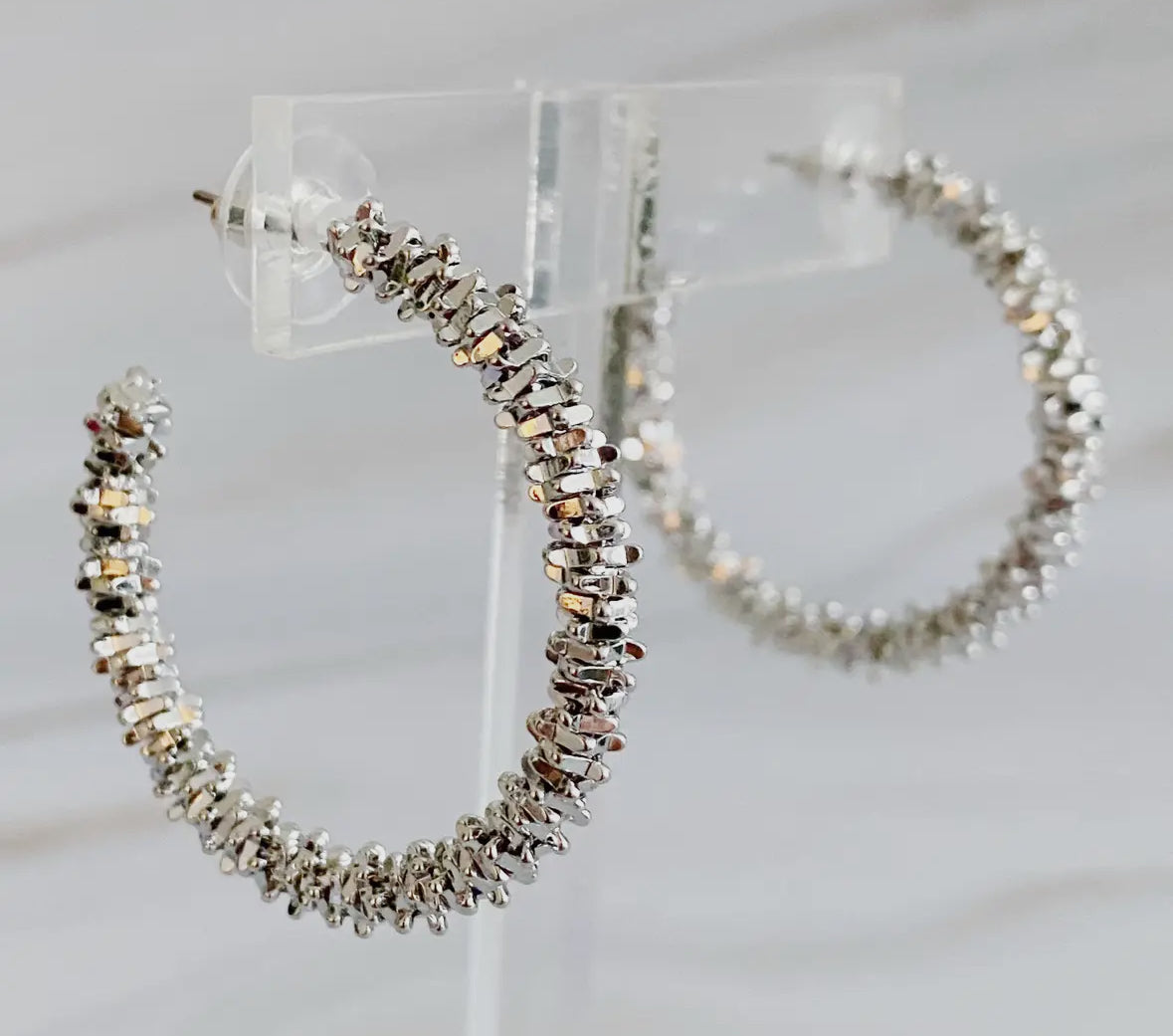 Pebbled Hoop Earrings