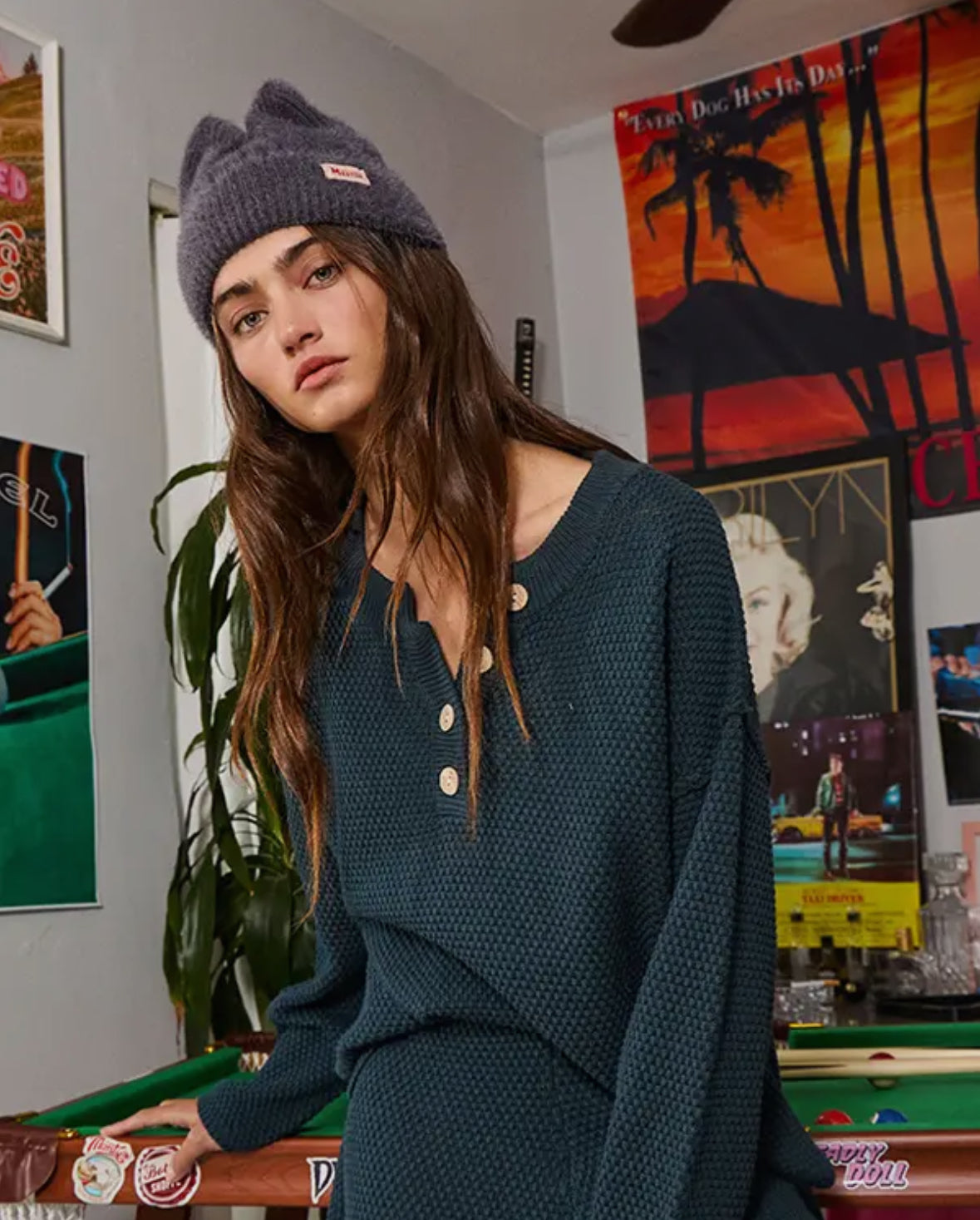 Teal Oversized Henty Top
