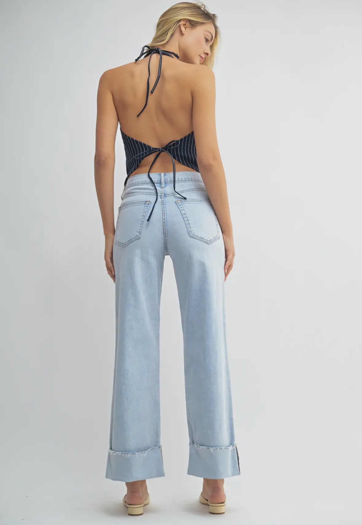 JBD Cuffed Wide Ankle Jeans