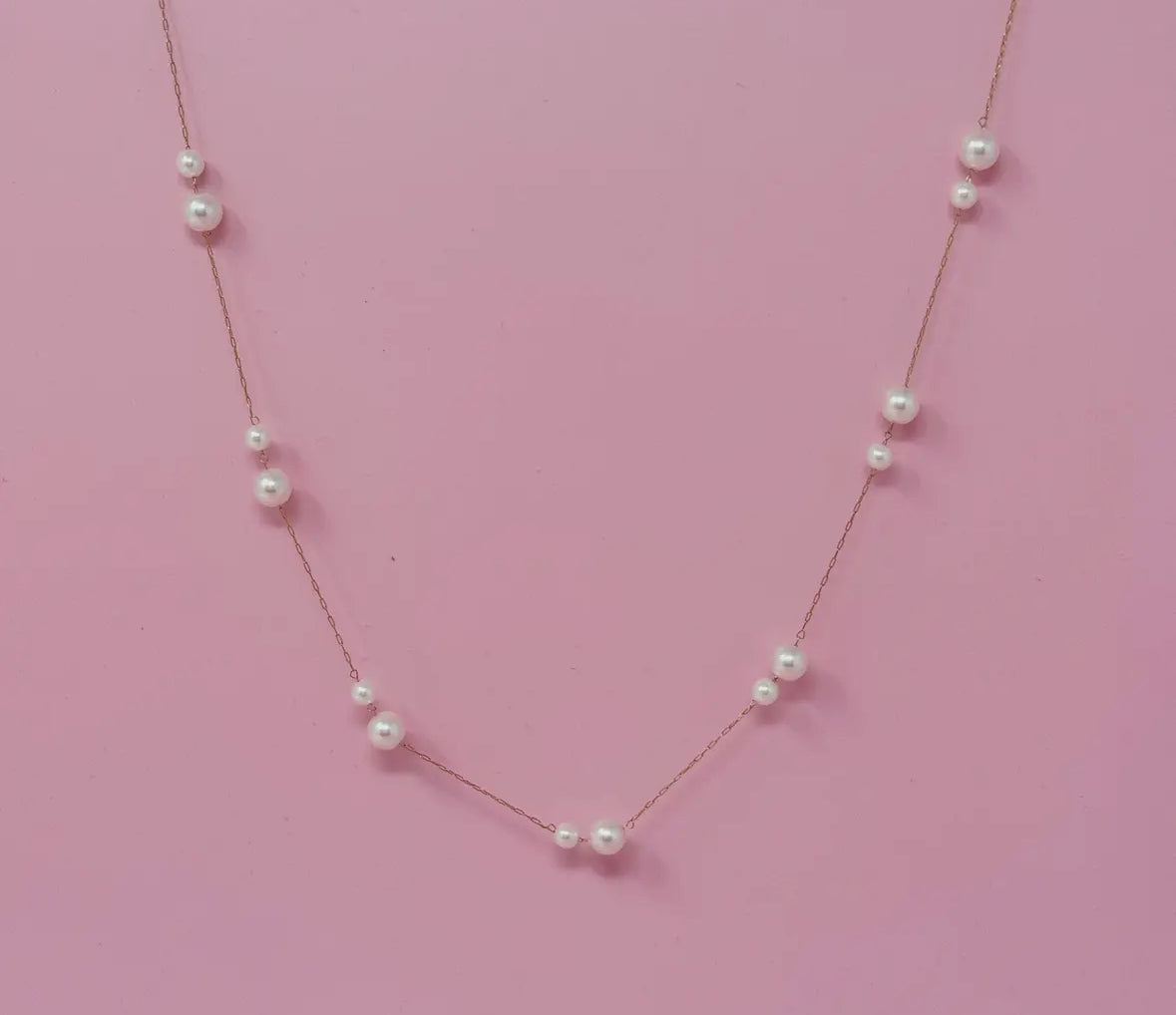 Lovely Lady Dainty Pearl Necklace