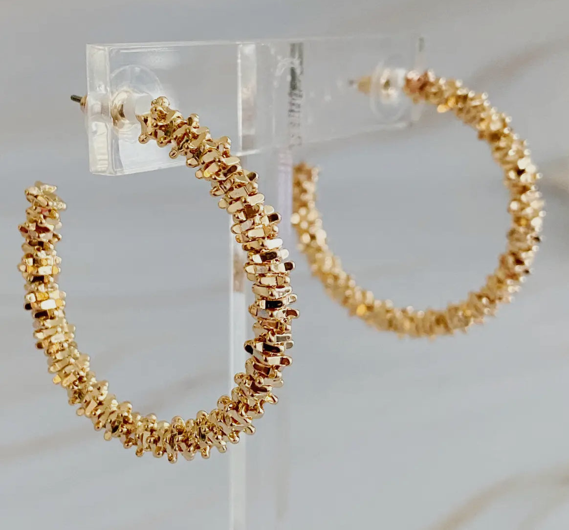 Pebbled Hoop Earrings