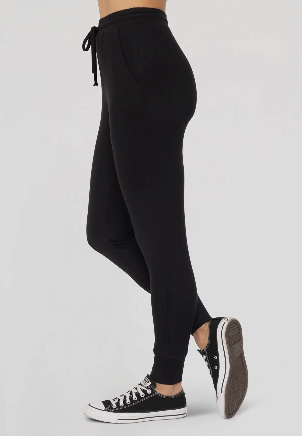 Black Brushed Hacci Joggers
