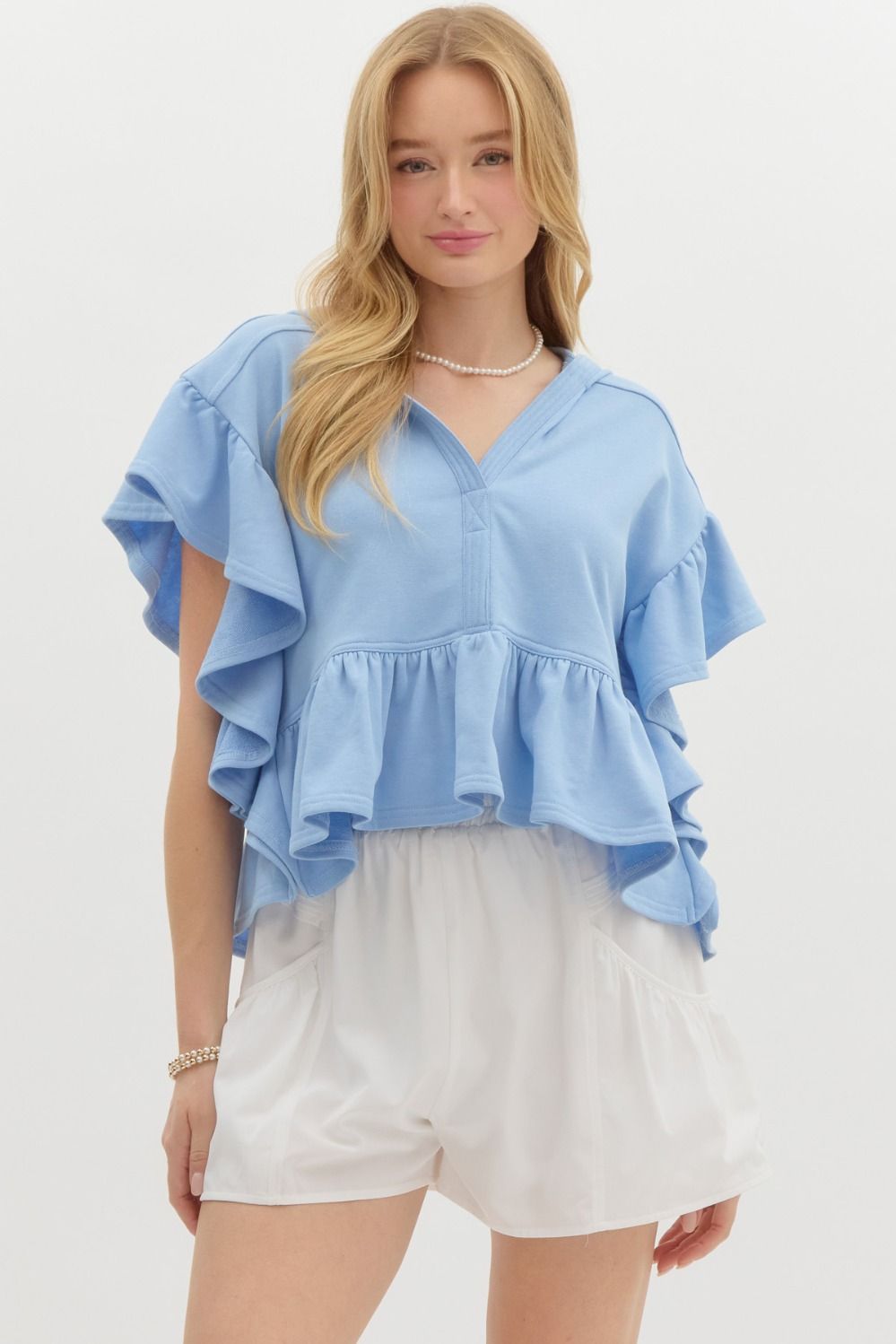 Chambray Chic Hooded Pullover
