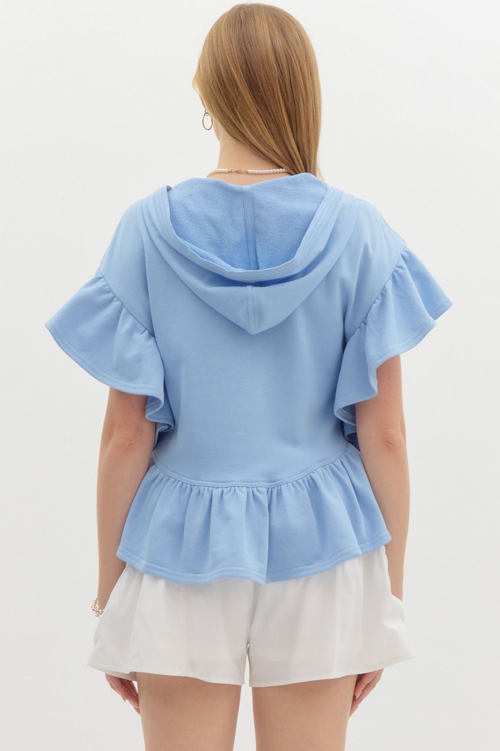 Chambray Chic Hooded Pullover