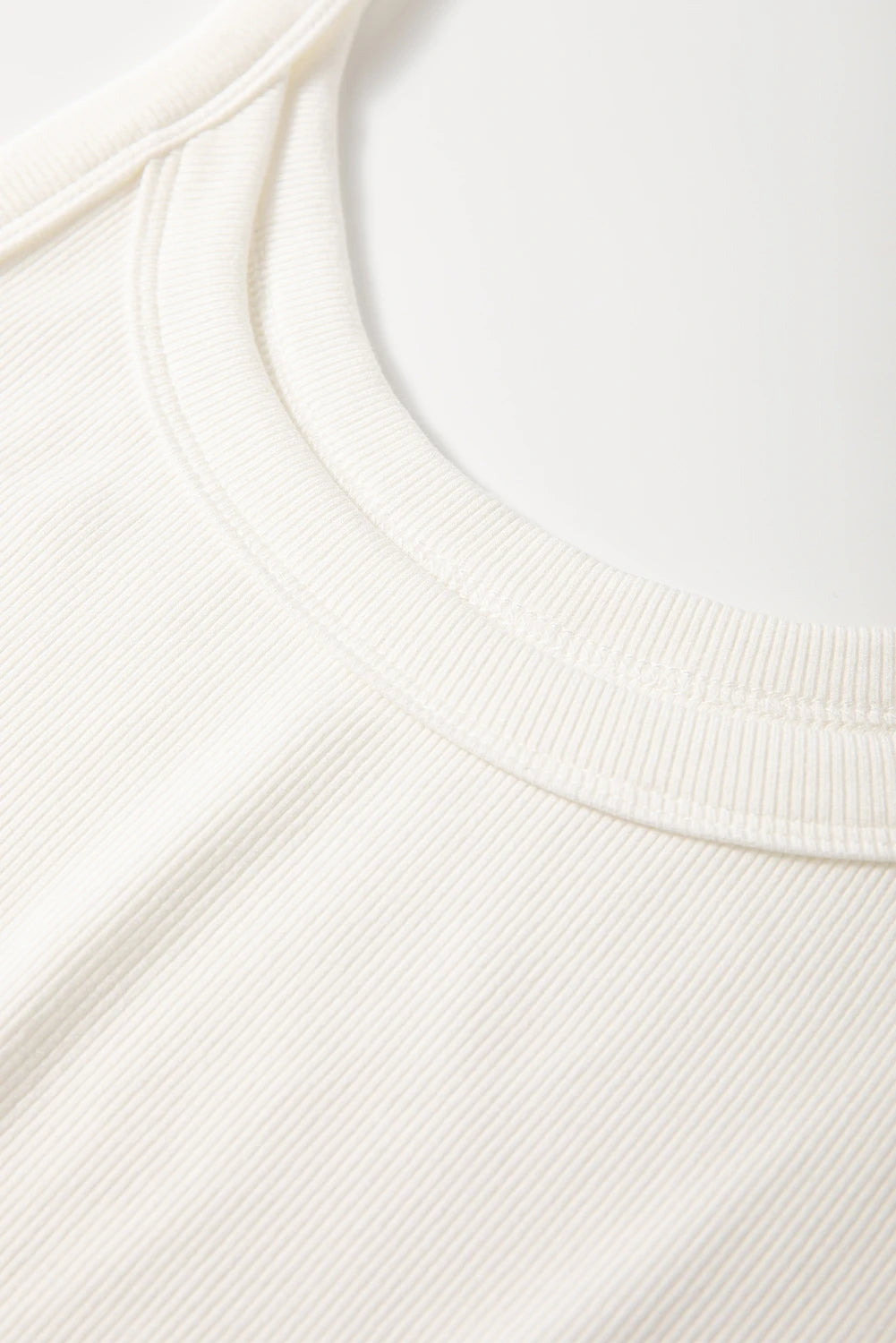 White Ribbed Scoop Neck Tank