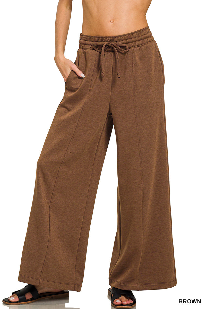 Scuba Drawstring Wide Leg Pants
