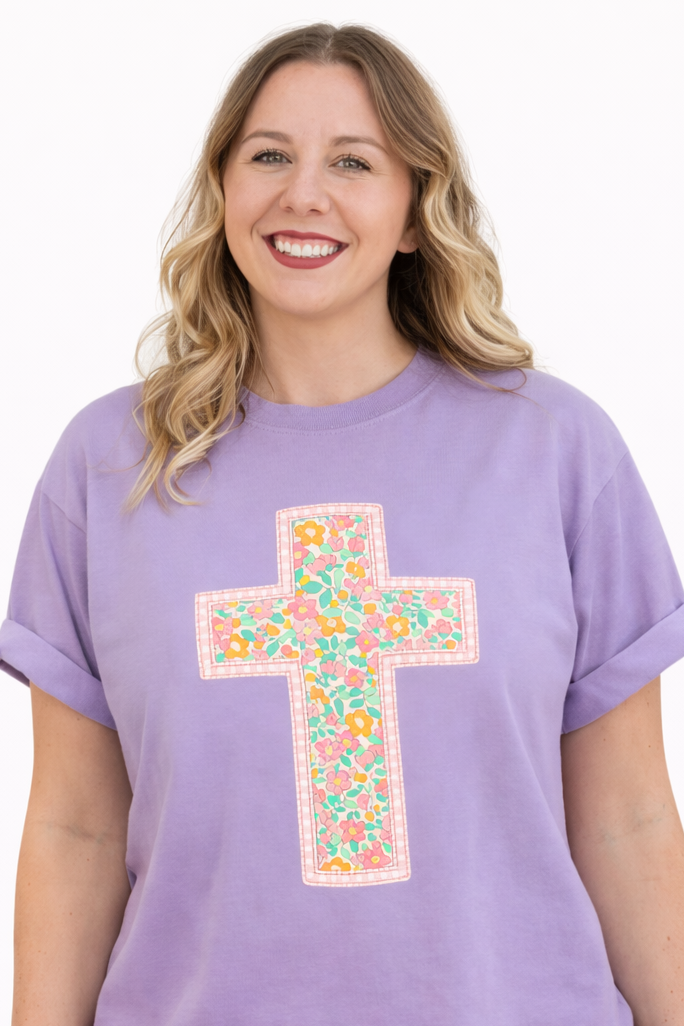 Wisteria Floral Cross Tee