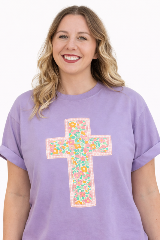 Wisteria Floral Cross Tee