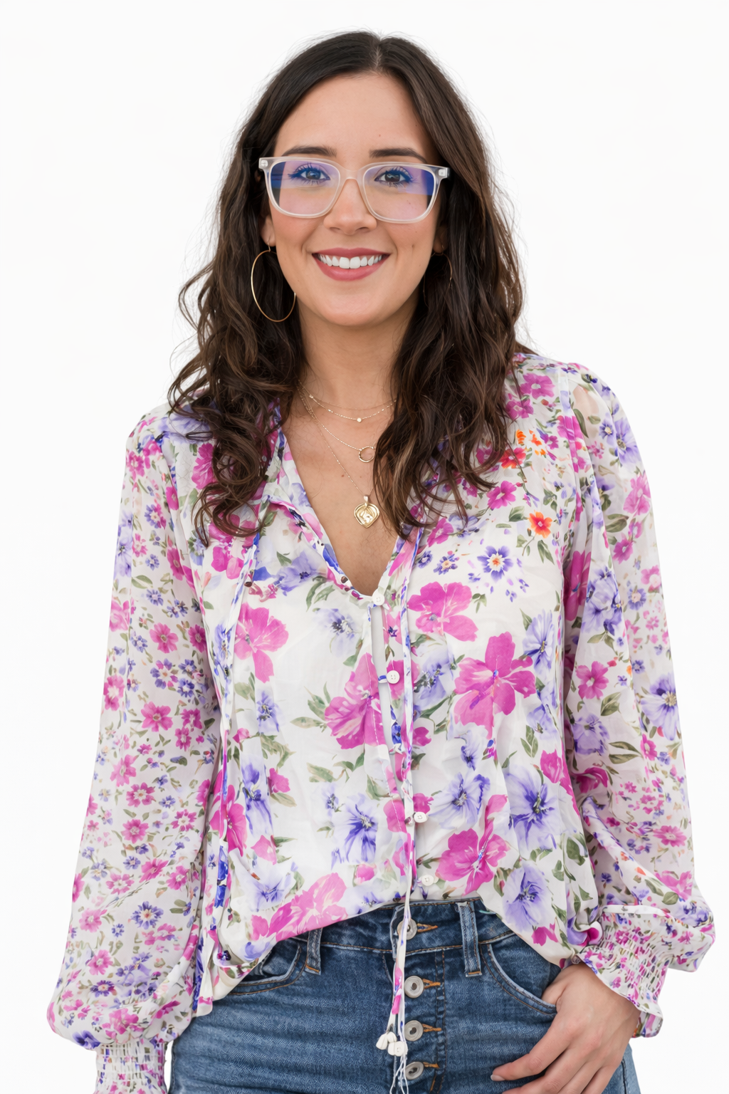 Casual Cakewalk Floral Smocked Blouse