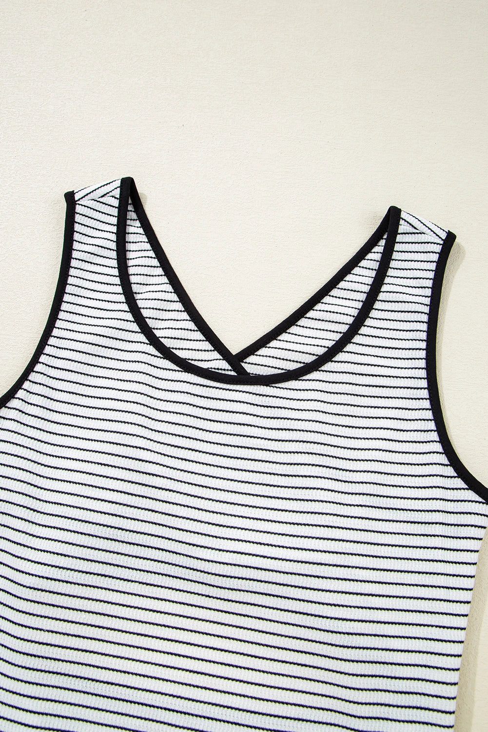 Criss Cross Back Striped Midi Dress