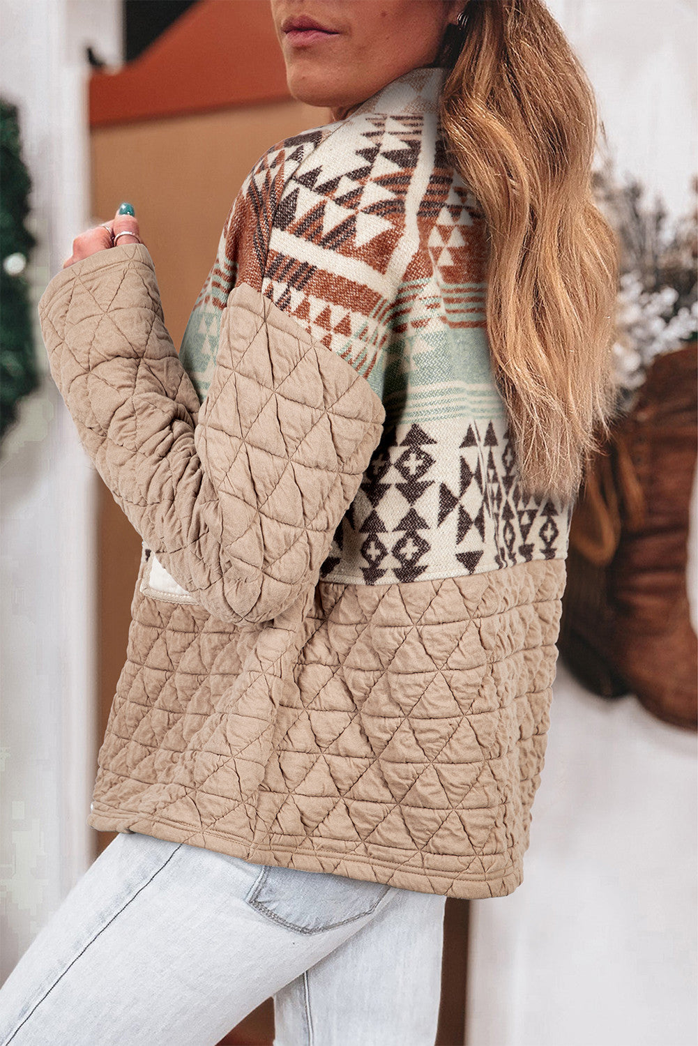Geometric Quilted Patchwork Jacket