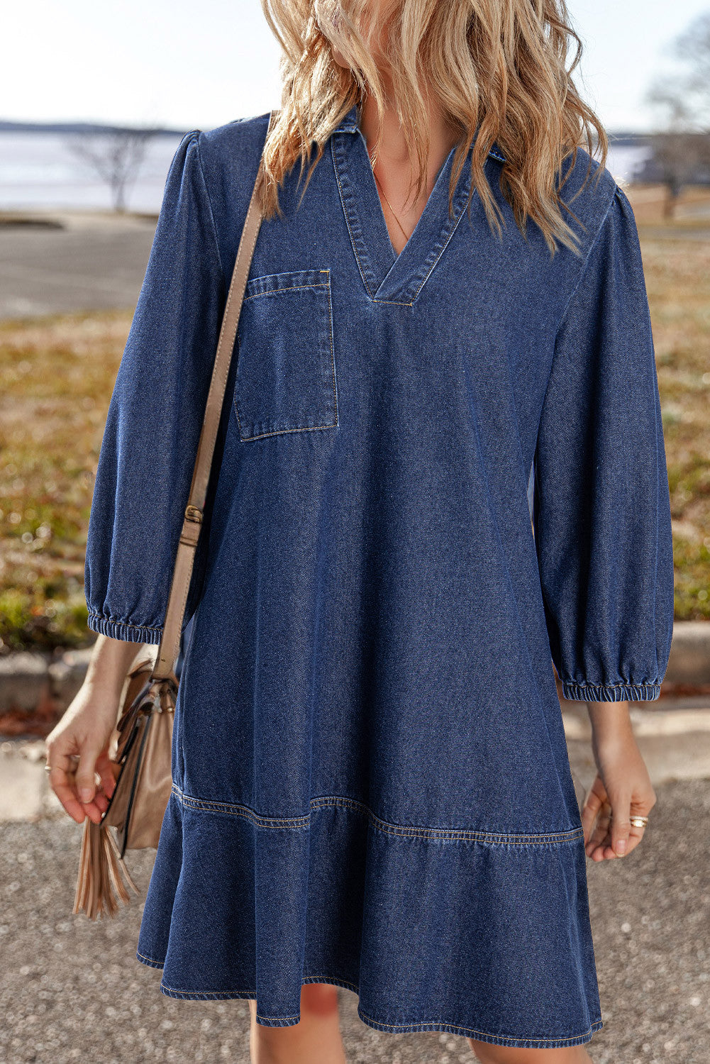 Collared Denim Dress
