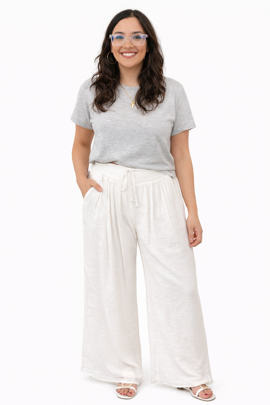 White Loose Wide Leg Pants
