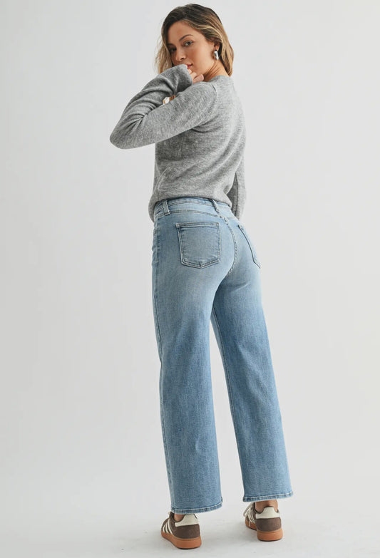 JBD Classic Wide Leg Ankle Jeans