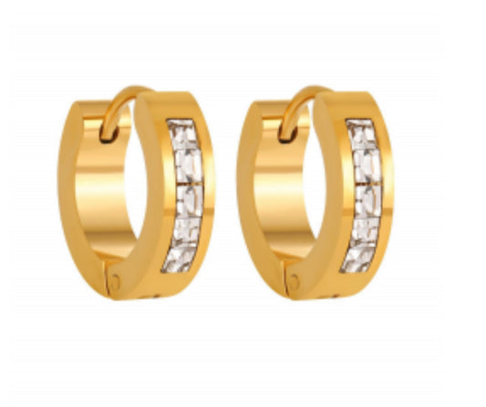 Modern Inline Diamond Huggies