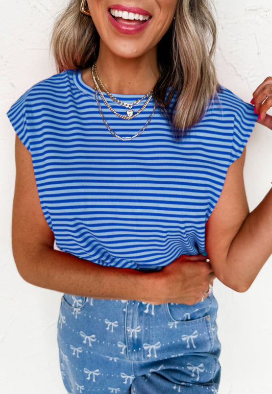 Striped Cap Sleeve Top