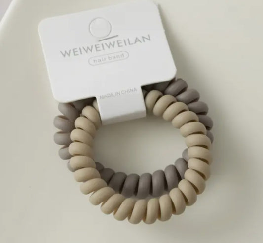 Frosted Telephone Cord Hair Ties