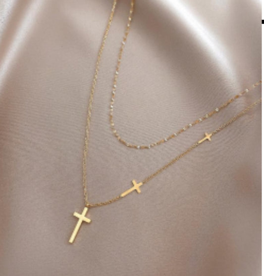 Three Crosses Necklace