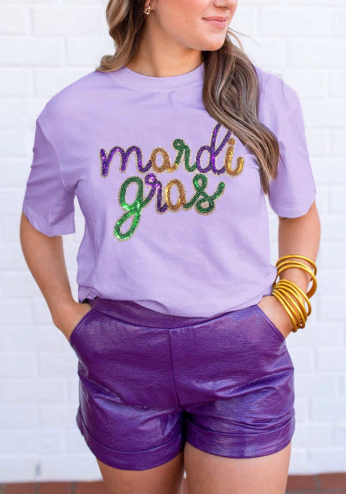 Sequin Mardi Gras Tee