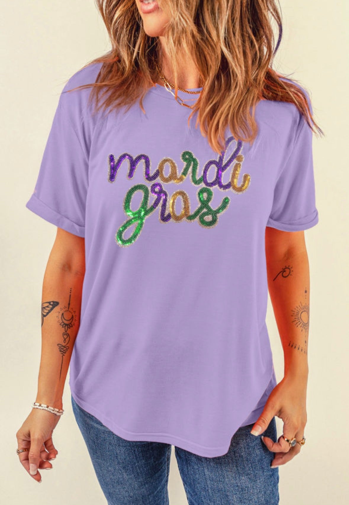 Sequin Mardi Gras Tee