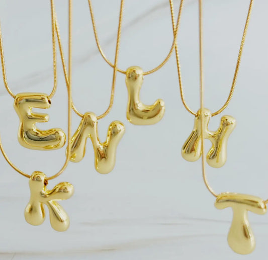 Balloon Letter Initial Necklaces