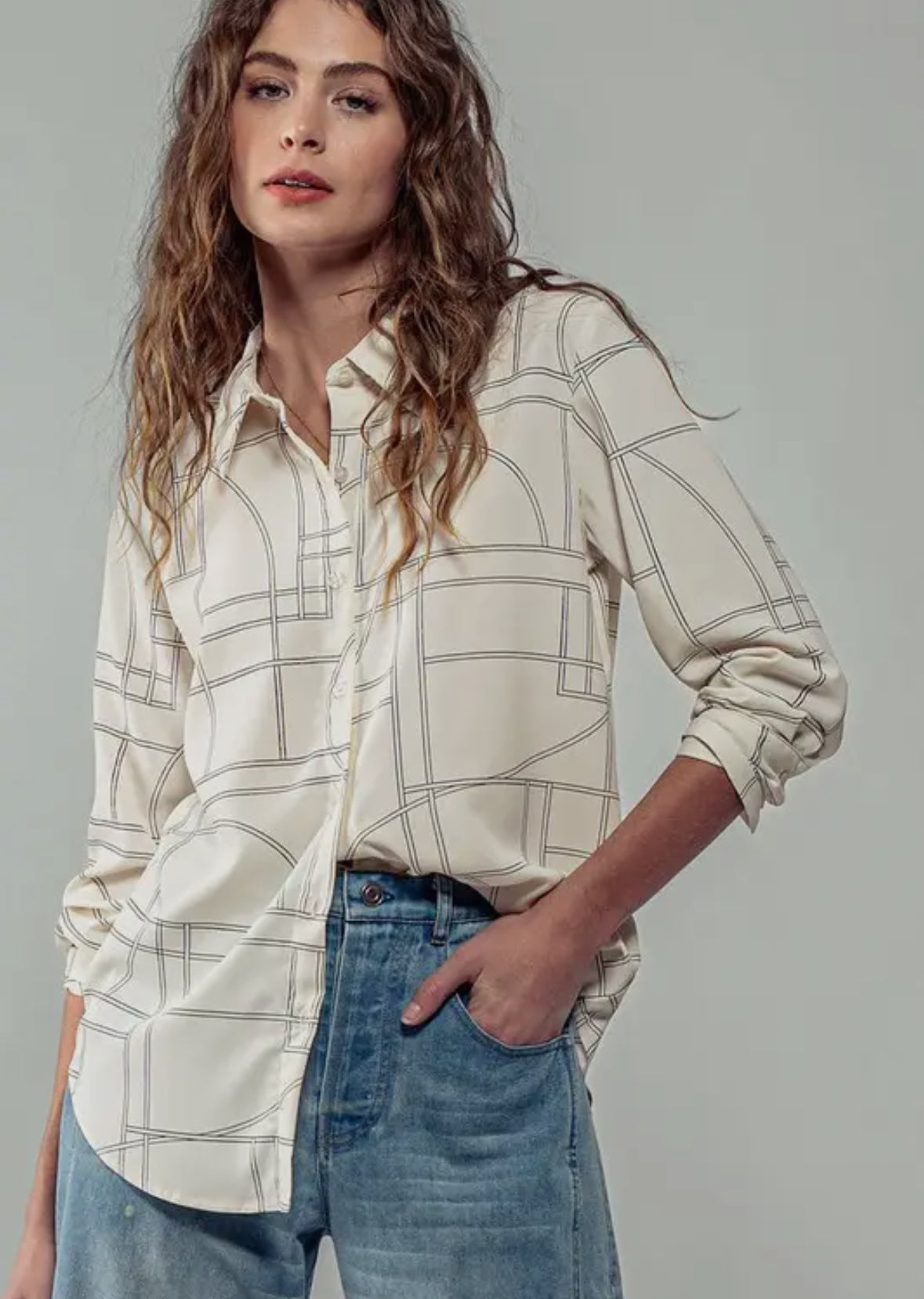 Elusive Pattern Button Up