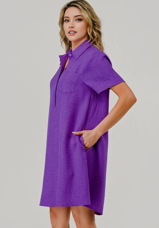 Ellie Purple Shift Dress