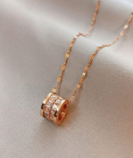 Rose Gold Barrel Necklace