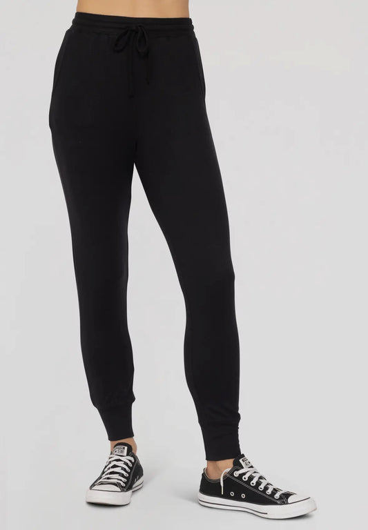 Black Brushed Hacci Joggers
