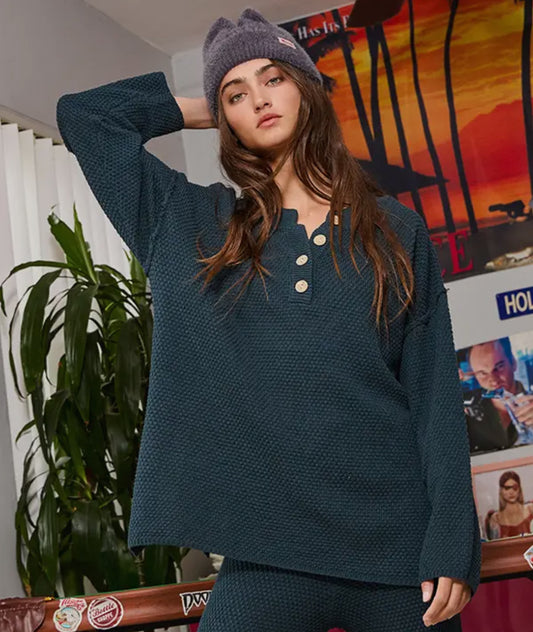 Teal Oversized Henty Top