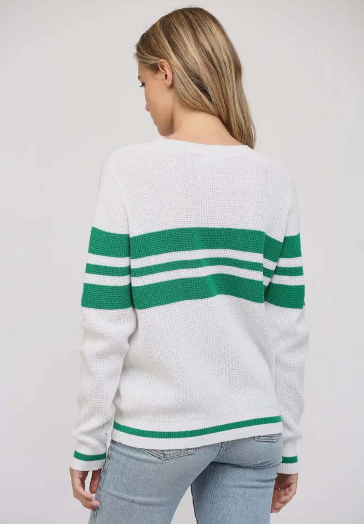 Embroidered Tennis Crew Neck Sweater