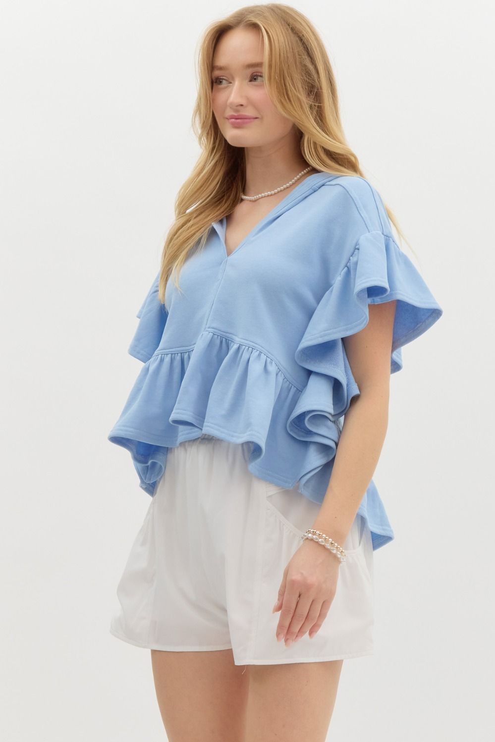 Chambray Chic Hooded Pullover