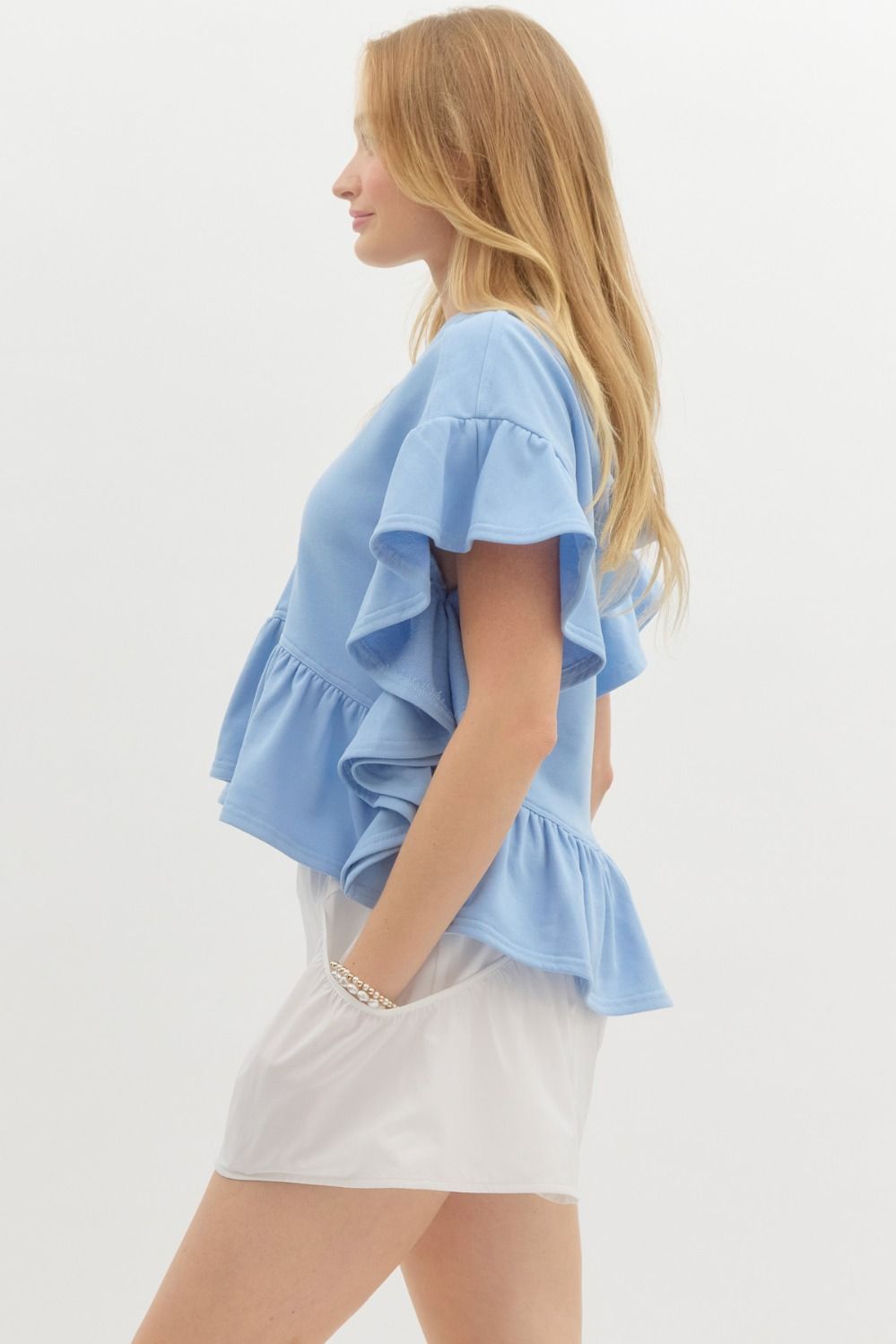 Chambray Chic Hooded Pullover