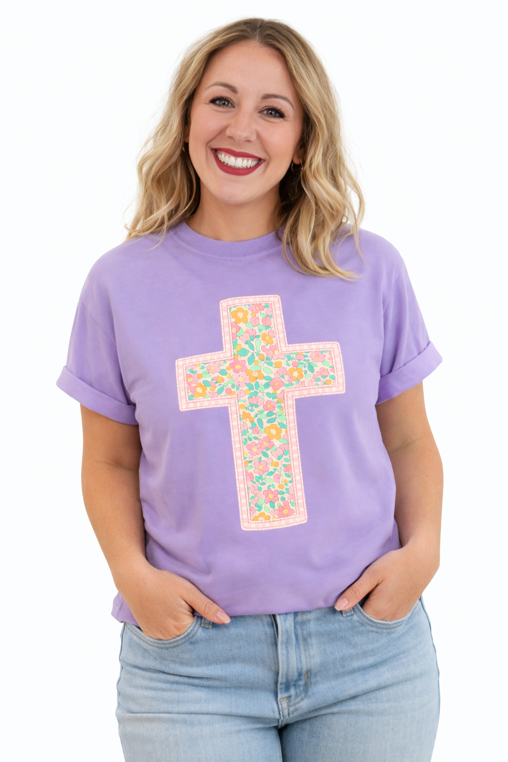 Wisteria Floral Cross Tee