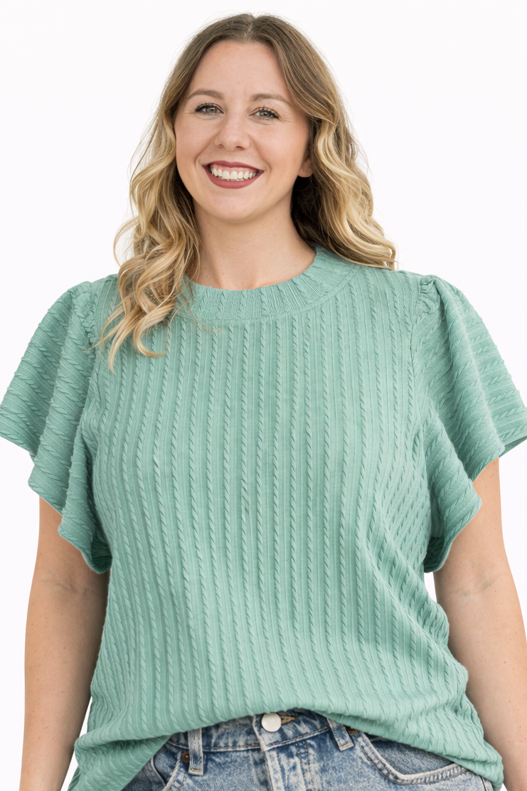 Moonlight Jade Textured Top