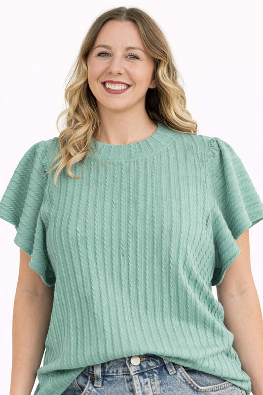 Moonlight Jade Textured Top