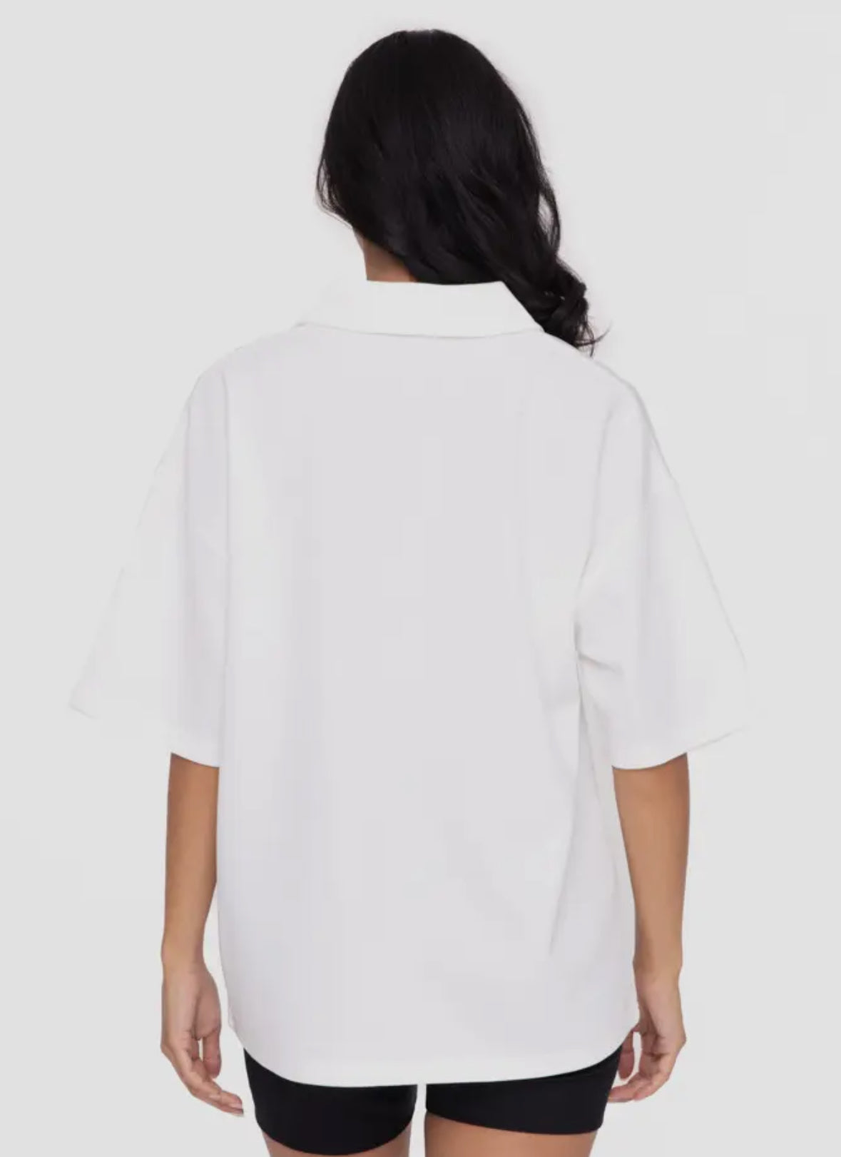 Oversized White Collared Tee
