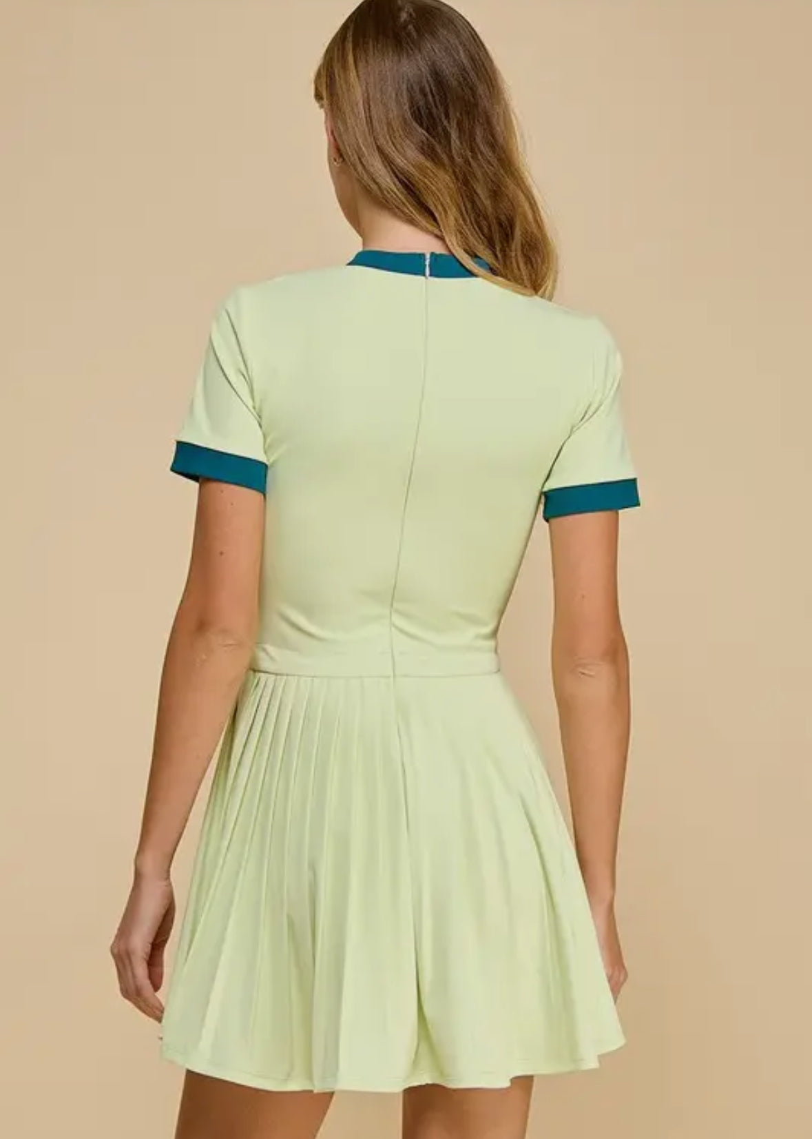 Lime Motion Pleated Athletic Dress